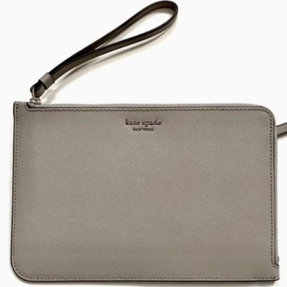 ♠️♠️ Kate Spade York Cameron Large L Zip Wristlet Soft Taupe NWT